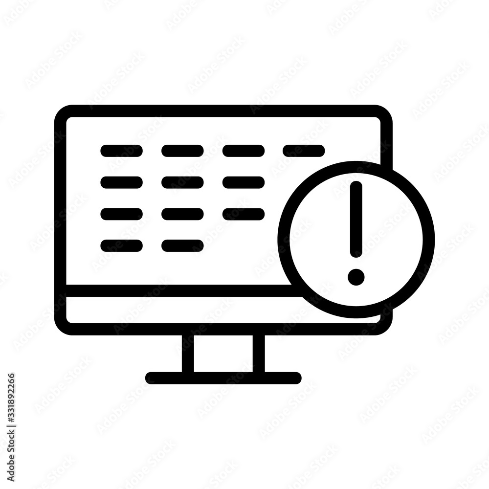 Poster computer deadline icon vector. computer deadline sign. isolated contour symbol illustration