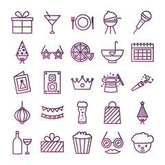 bundle of party set icons