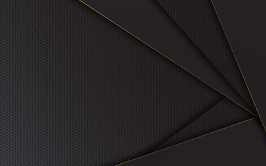 Abstract background black and gold line luxury modern design