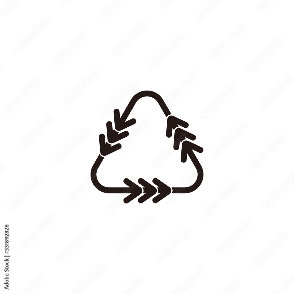 Poster triangle arrows motion rotate geometric lines symbol vector