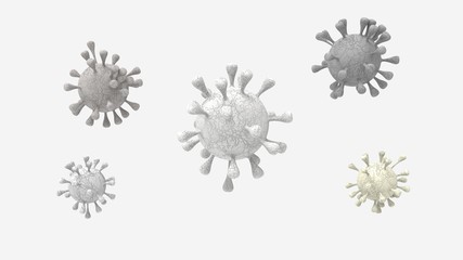 3D rendering of a Coronavirus Covid-19 cell a health risk outbreak influenza or flu dangerous pandemic medical health risk concept disease