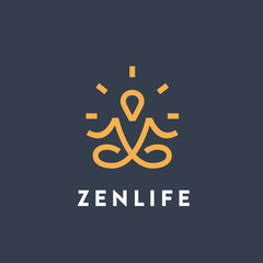 Yoga Meditation Original Minimalistic Symbol