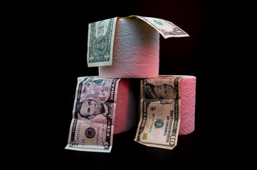 Toilettenpapier als Währung Dollar
