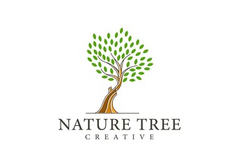 Obraz premium Natural tree template vector illustration