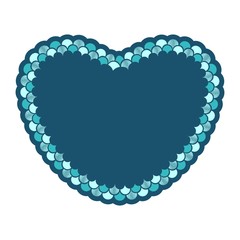 Heart with mermaid scales  vector illustration