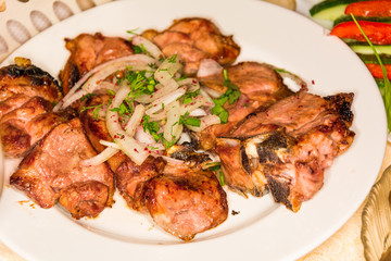 Kebab, skewered meat, barbecue