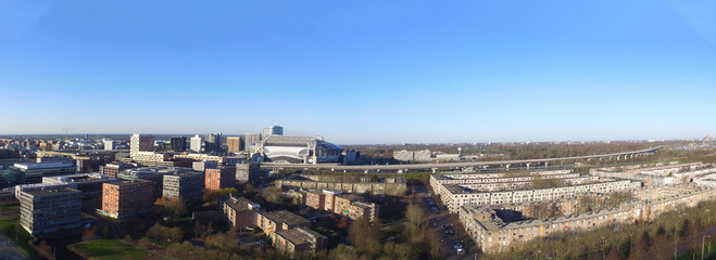 Aerial panorama view on Amsterdam Zuid Oost