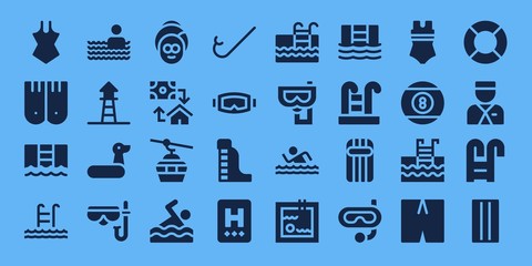 Modern Simple Set of pool Vector filled Icons