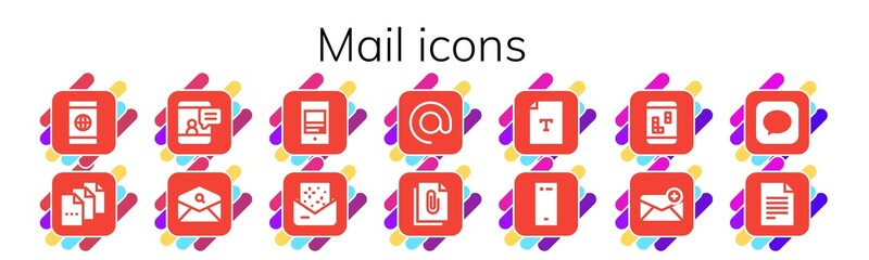 mail icon set