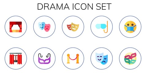Modern Simple Set of drama Vector flat Icons