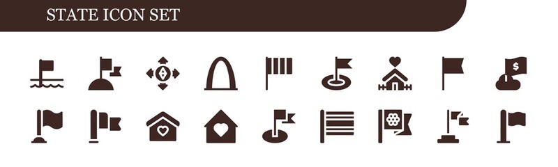 Modern Simple Set of state Vector filled Icons