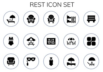 Modern Simple Set of rest Vector filled Icons
