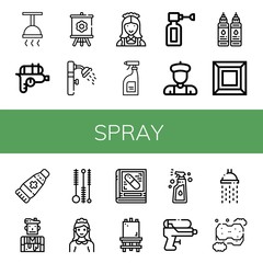 spray icon set