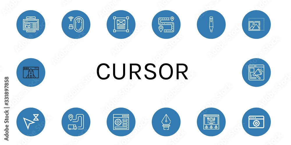 Wall mural cursor icon set