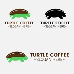 Illustration vector design of turtle coffee logo