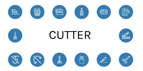 cutter icon set