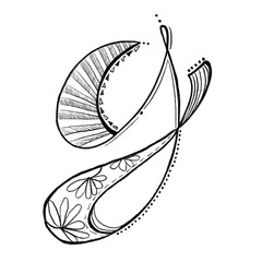 g | hand drawn alphabet