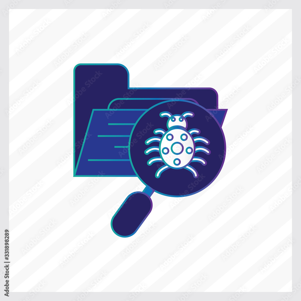 Poster folder file bug virus magnifier search icon