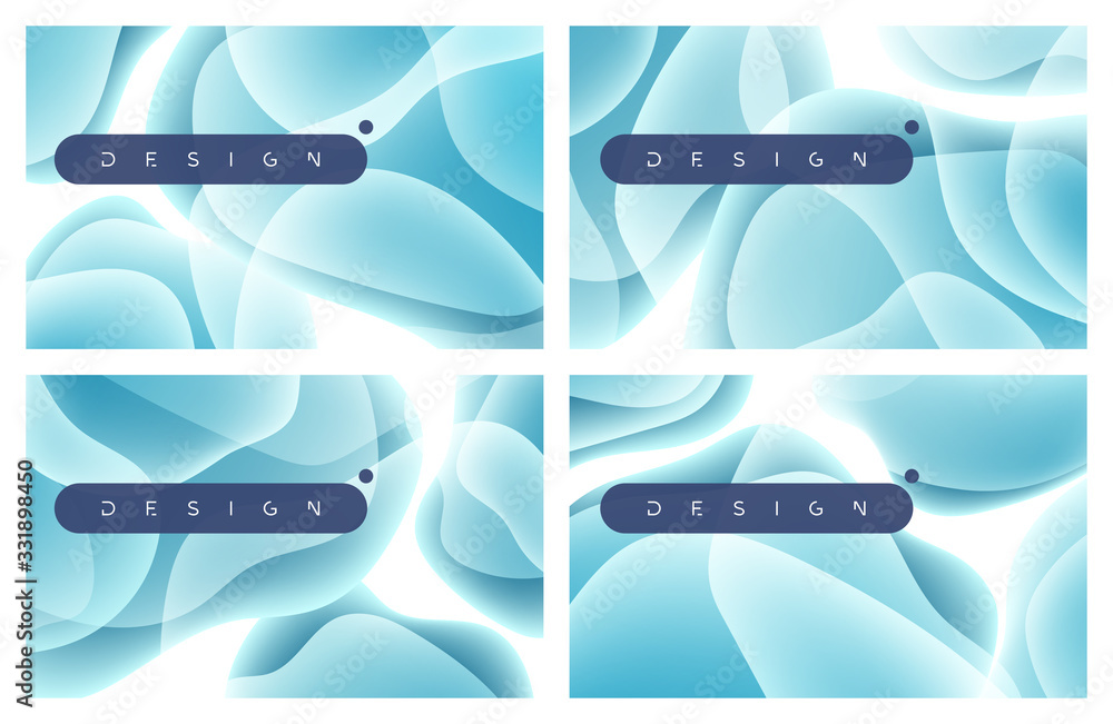 Canvas Prints set of futuristic technological minimalist vector backgrounds with monochrome fluid shapes
