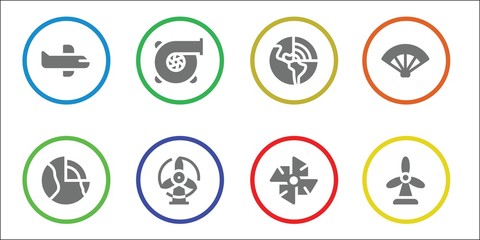 Modern Simple Set of turbine Vector filled Icons