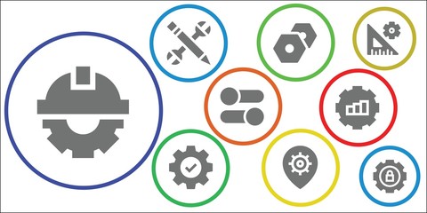 cogwheel icon set