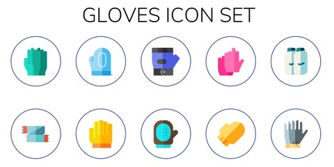 gloves icon set