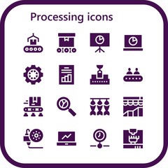 processing icon set