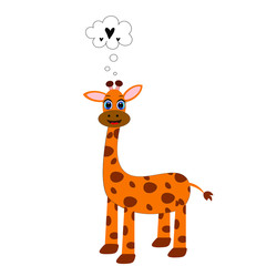 Obraz premium cute giraffe cartoon illustration