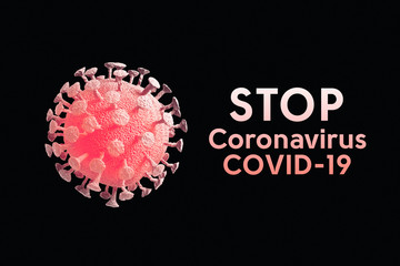 Coronavirus COVID-19 or 2019-nCov novel coronavirus concept resposible for asian flu outbreak and coronaviruses influenza as dangerous flu strain cases as a pandemic. Microscope virus close up in