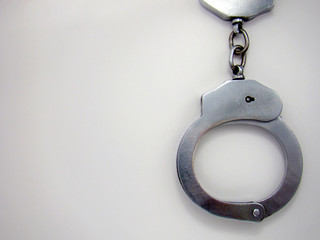 Handcuffs on white background