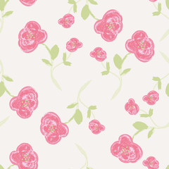 pink rose watercolor seamless repeat pattern print background