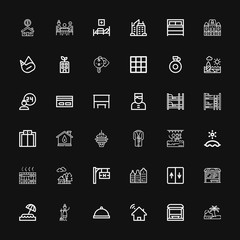 Editable 36 hotel icons for web and mobile