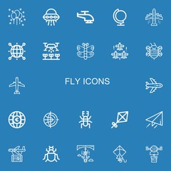 Editable 22 fly icons for web and mobile