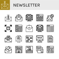 newsletter simple icons set