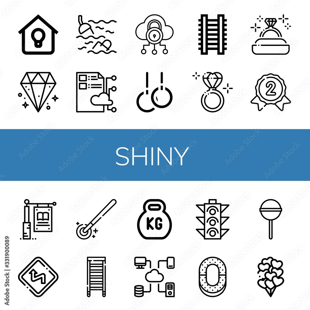 Poster shiny simple icons set