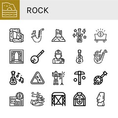 rock simple icons set