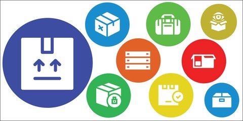Modern Simple Set of packing Vector filled Icons