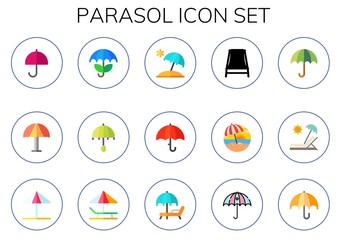 Modern Simple Set of parasol Vector flat Icons