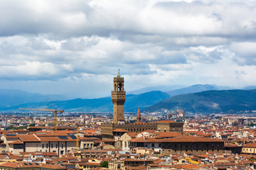 Fototapeta na wymiar Magical top view of Florence