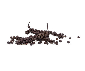 Black pepper isolated on white background.
