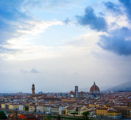 Fototapeta na wymiar Panorama of Florence on a moonlit night