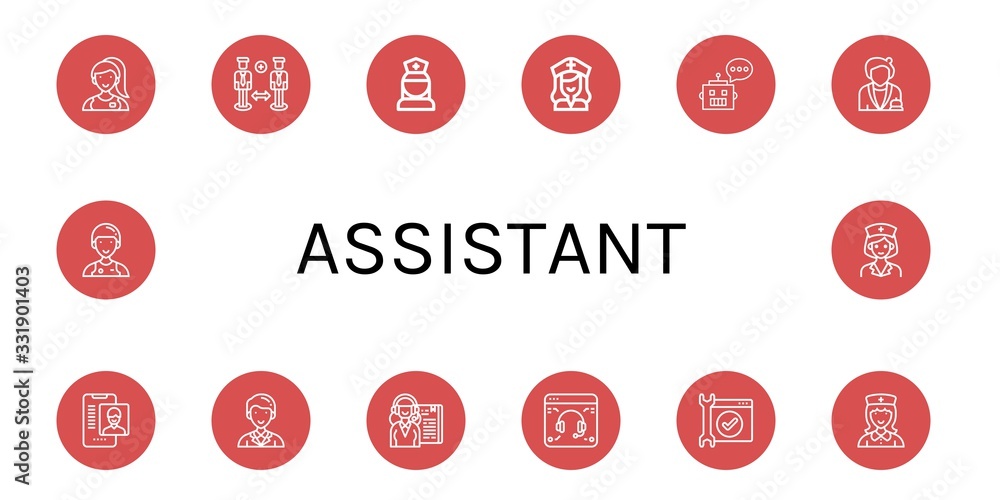 Poster assistant simple icons set