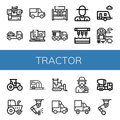 tractor icon set
