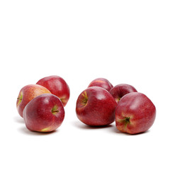 Red apples isolated on white background