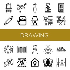 Set of drawing icons