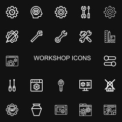 Editable 22 workshop icons for web and mobile