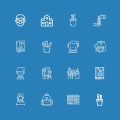 Editable 16 college icons for web and mobile