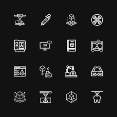 Editable 16 d icons for web and mobile