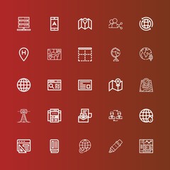 Editable 25 global icons for web and mobile