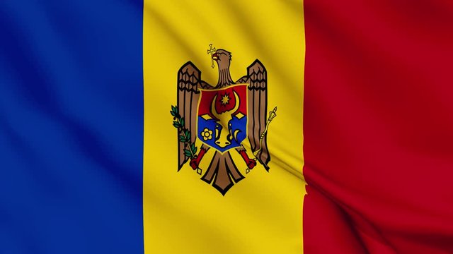 Moldova flag is waving 3D animation. Moldova flag waving in the wind. National flag of Moldova. flag seamless loop animation. high quality 4K resolution